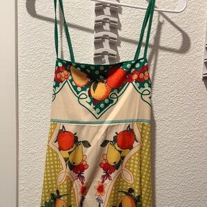 Colorful Fruit Print Vacation Maxi Dress